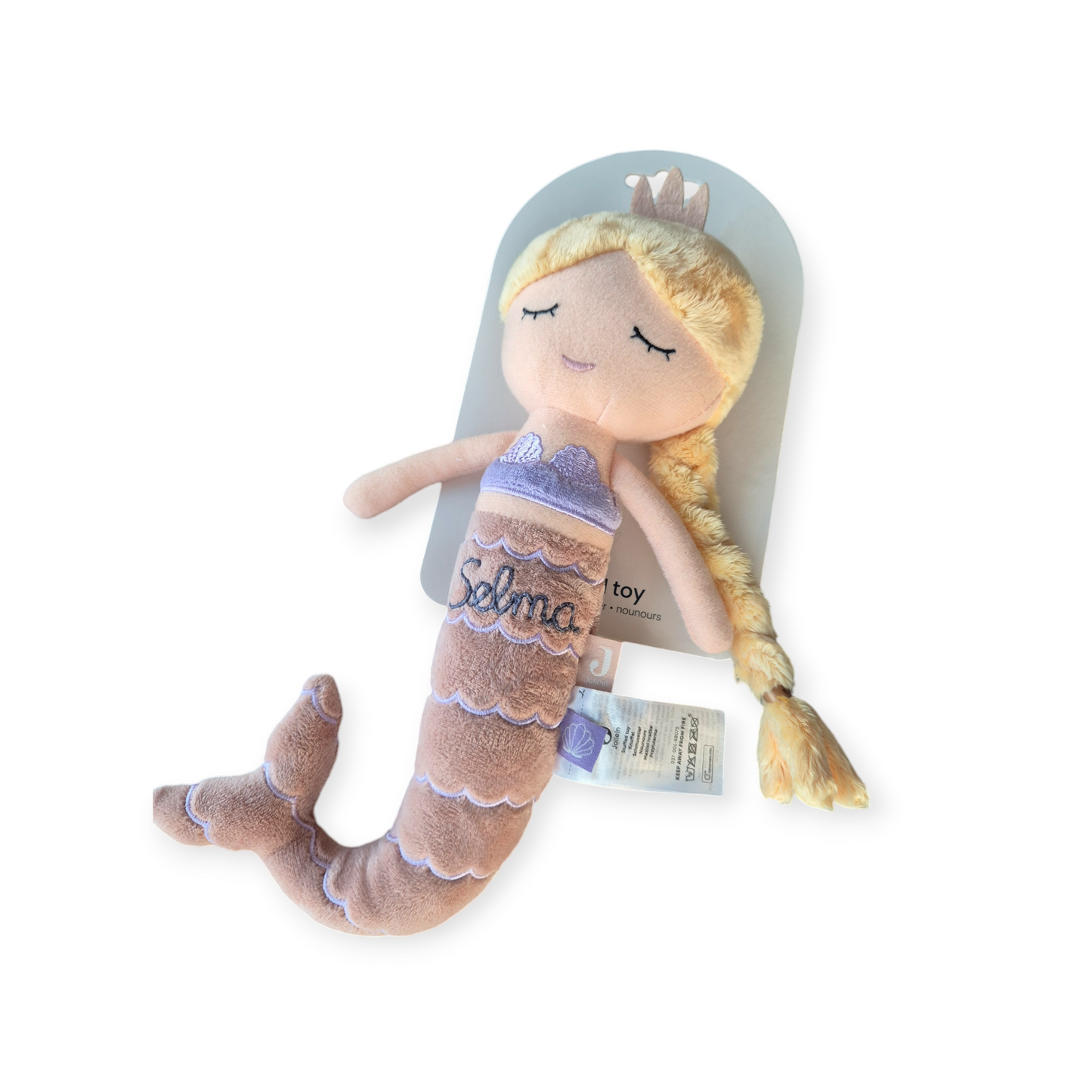 Personalisiertes Kuscheltier Mermaid Ella, die Meerjungfrau zum kuscheln - hand bestickt -  Geschenk zum Geburstag, Geburt Baby- Jollein