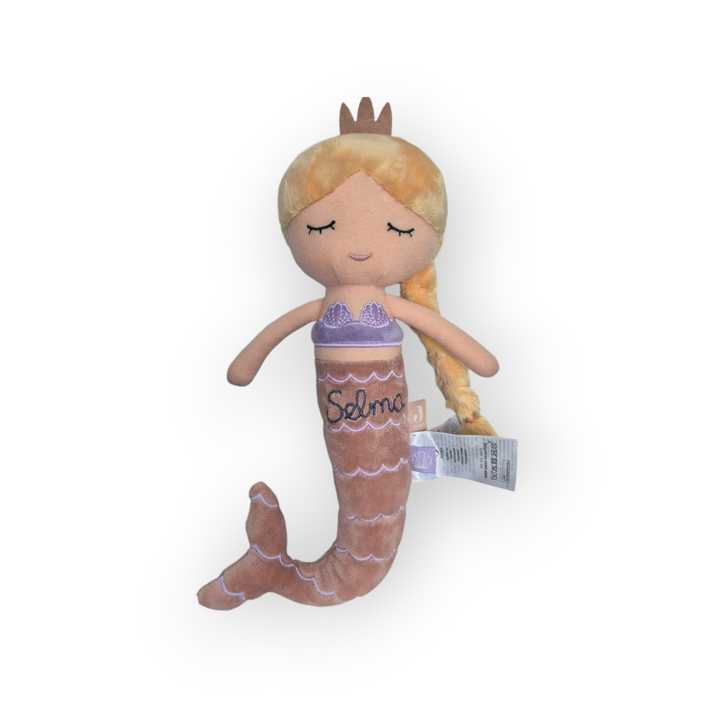 Personalisiertes Kuscheltier Mermaid Ella, die Meerjungfrau zum kuscheln - hand bestickt -  Geschenk zum Geburstag, Geburt Baby- Jollein